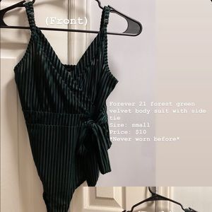 Forever 21 green velvet bodysuit